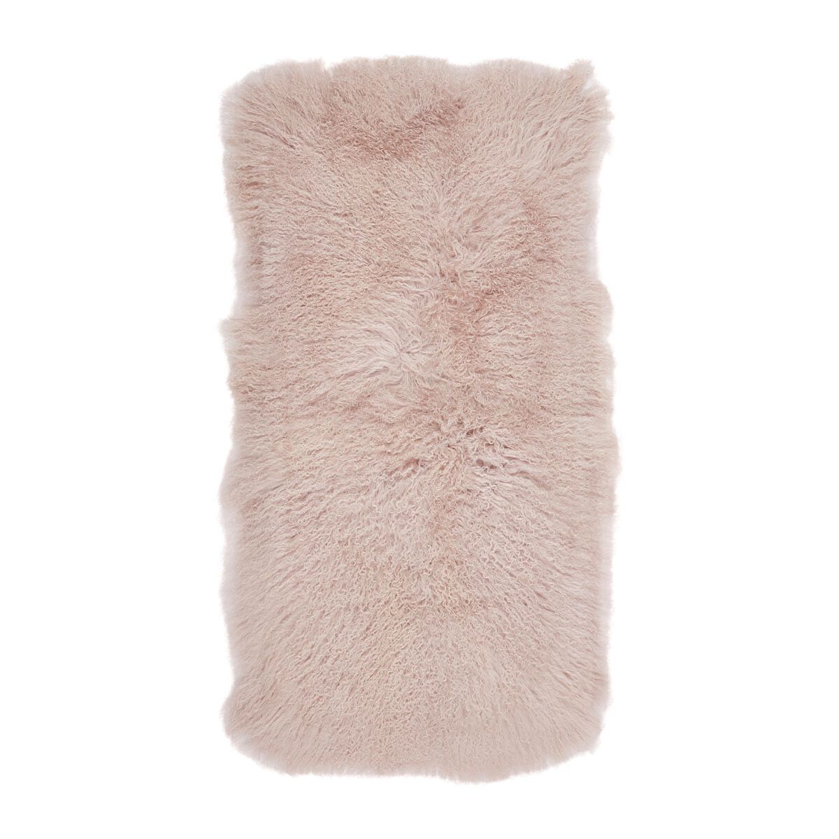 Plaid of Curly Sheepskin | 24x47 in Dove