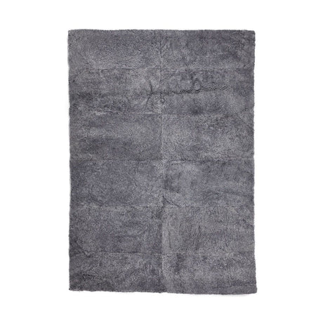 Sample Short Wool Sheepskin Design Rug 32x42 cm Light Grey