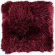 Long-Wool Sheepskin Cushion | 14x14 in Burgundy