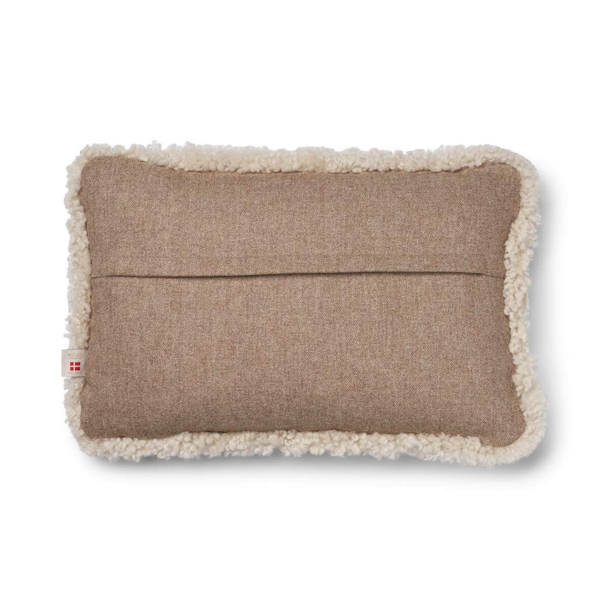 Short-Wool Sheepskin Cushion | SW trim | 34x52 cm Beige/Pearl