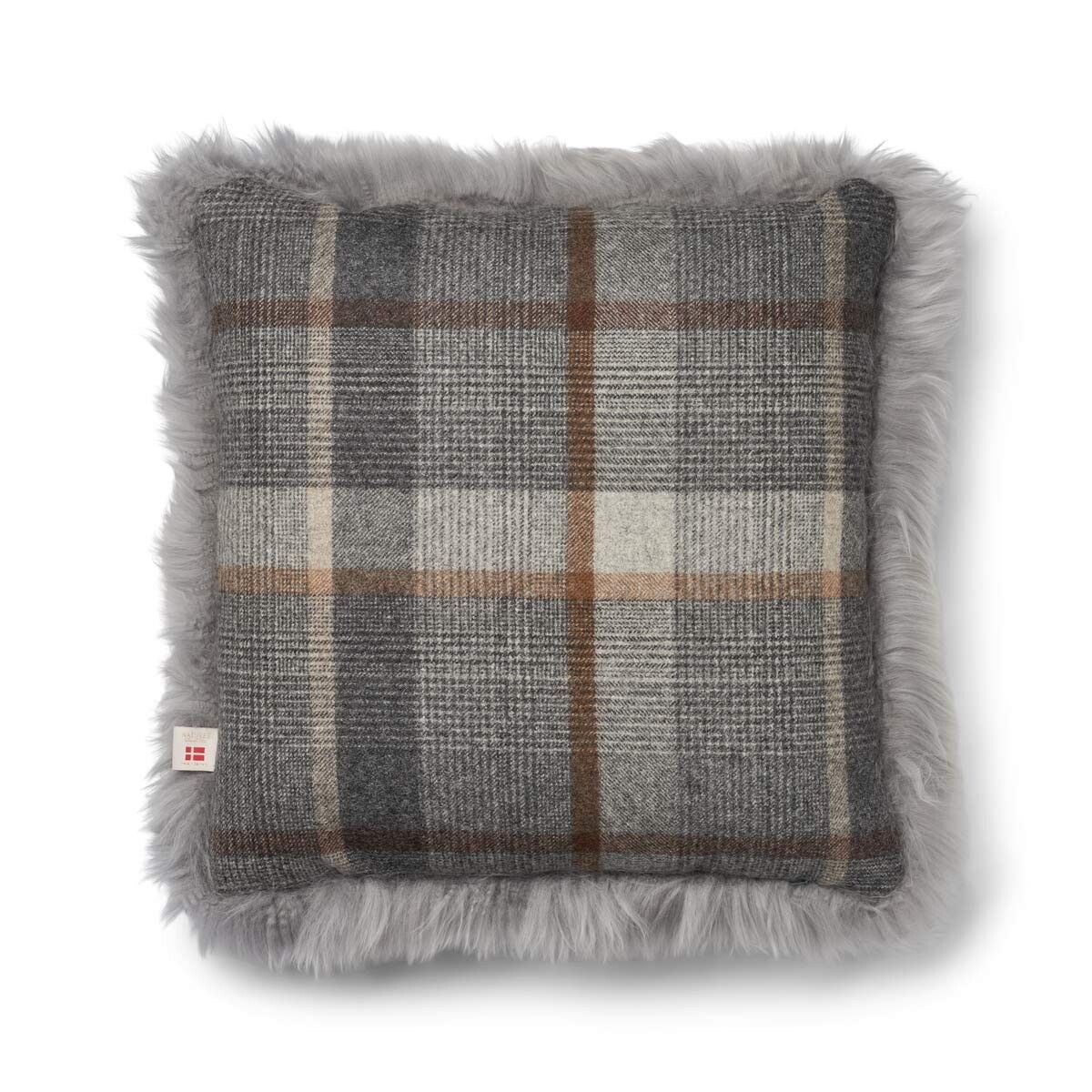 One Side Cushion | LW | 20x20 in Glencheck-Grey/Light Grey
