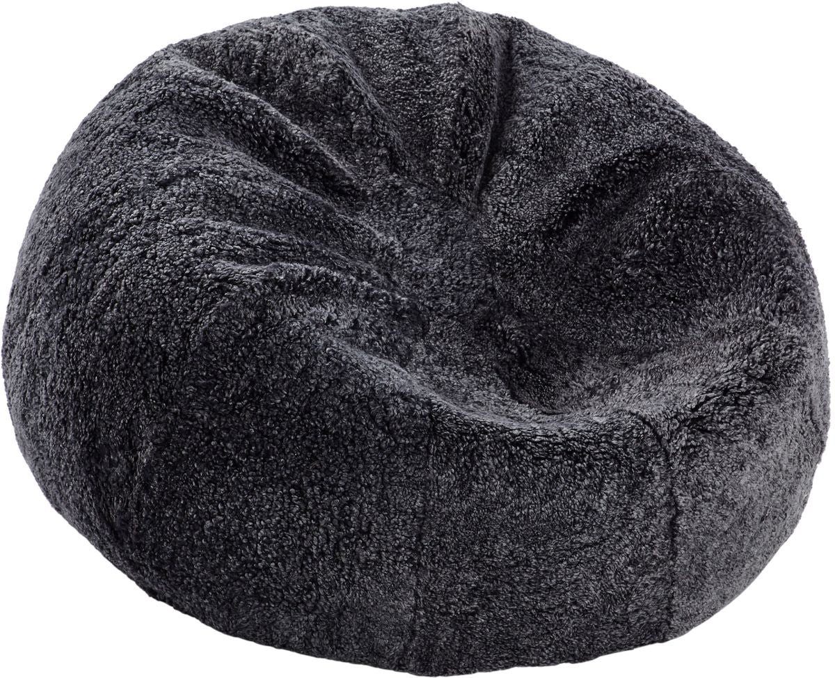 Round Sheepskin Bean Bag | Short Wool | Medium | Large Anthracite
