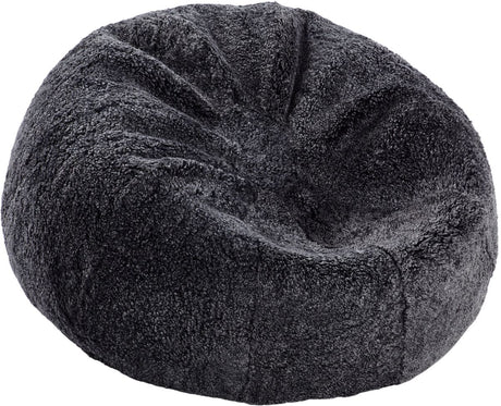 Round Sheepskin Bean Bag | Short Wool | Medium | Large Anthracite