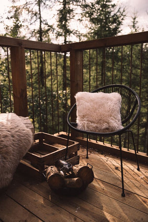 Sheepskin Cushion | Long Wool | New Zealand | 16x16 in Warm Sand