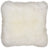 Long-Wool Sheepskin Cushion | LW | Leather backing Ivory