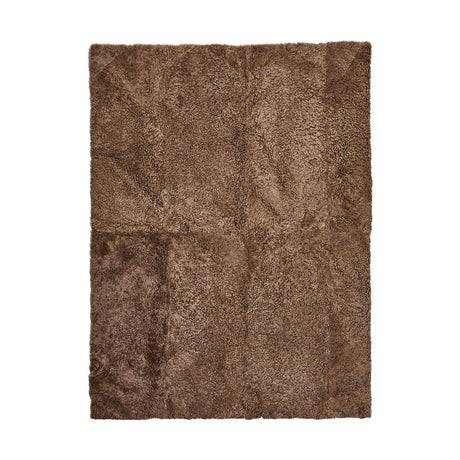 Sample Short Wool Sheepskin Design Rug 32x42 cm Taupe