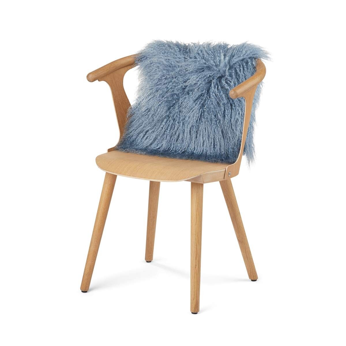 Curly Sheepskin Cushion | Doublesided | 22x22 in | 16x16 in Sky Grey