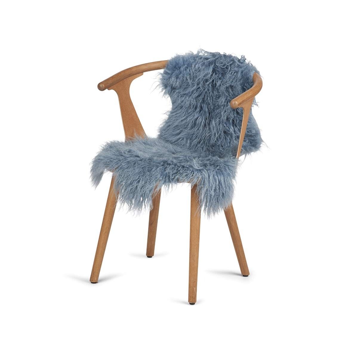 Tibetan Sheepskin | Curly | 33x20 in Sky Grey