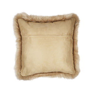 Sheepskin Cushion | Long Wool | New Zealand | Square Warm Sand