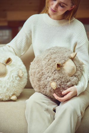 Cute Sheep Cushion | D8 in | D11 in | D13,5 in Taupe