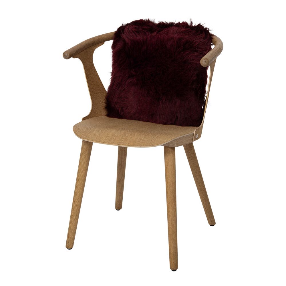 Sheepskin Cushion | Long Wool | New Zealand | 16x16 in Burgundy