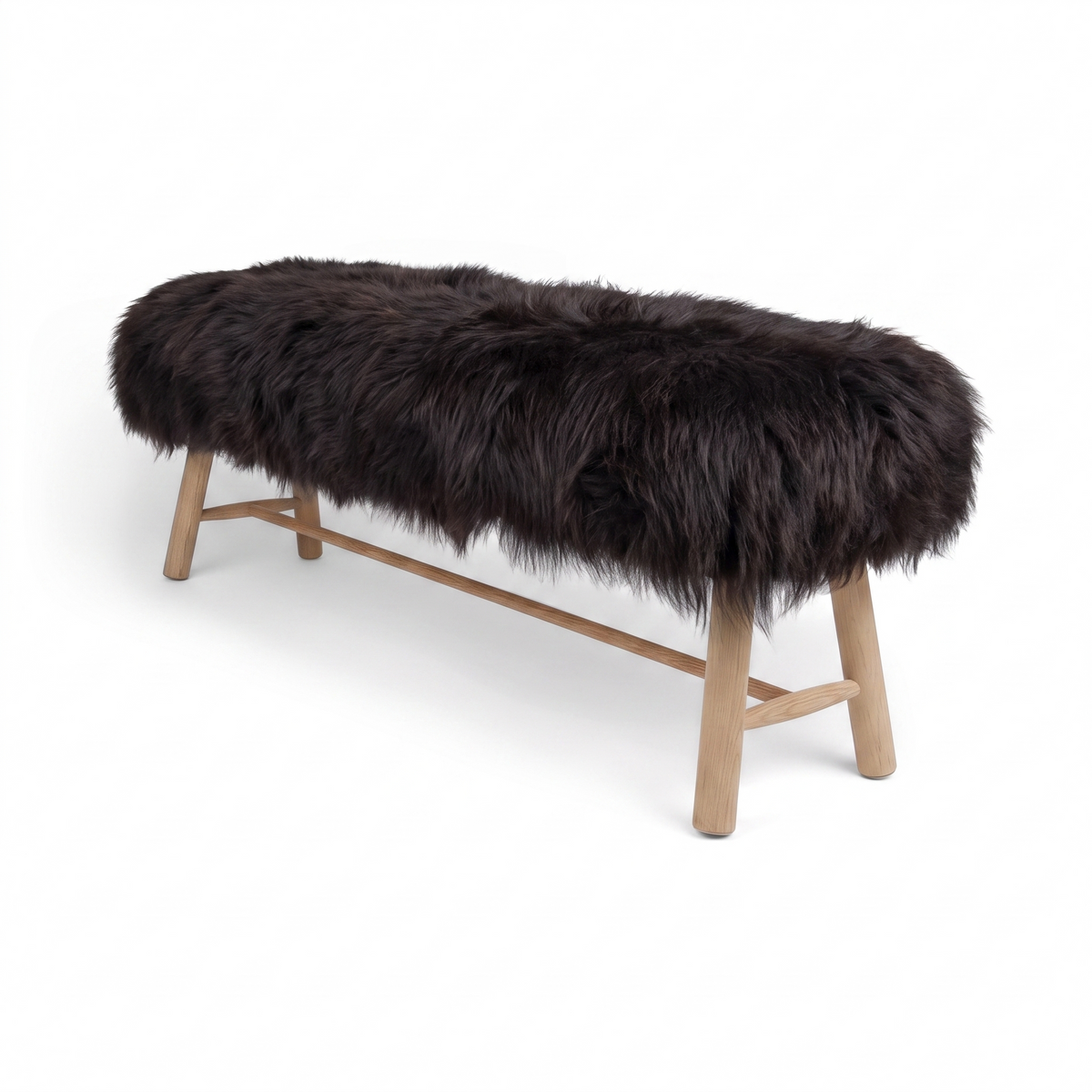 Bench with Icelandic Sheepskin | Oak Legs Blacky