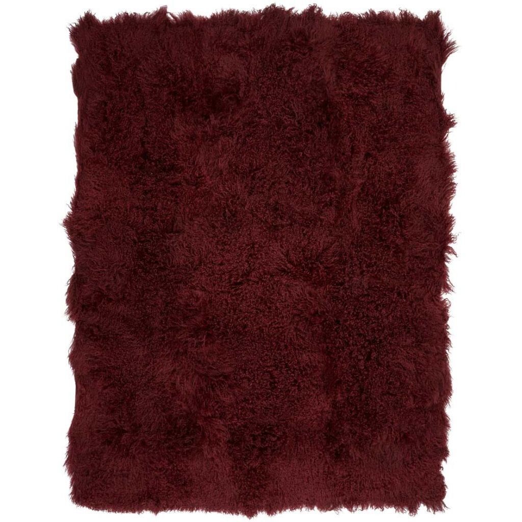 Throw of Curly Sheepskin | 55x71 in Burgundy