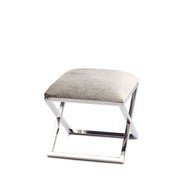 Stool Of Cow Hide | 18x18x18 in
