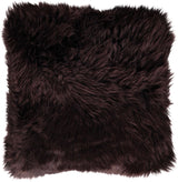 Long-Wool Sheepskin Cushion | Doublesided | New Zealand | 45x45 cm Chocolate