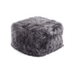 Long Wool Sheepskin Pouf Steel