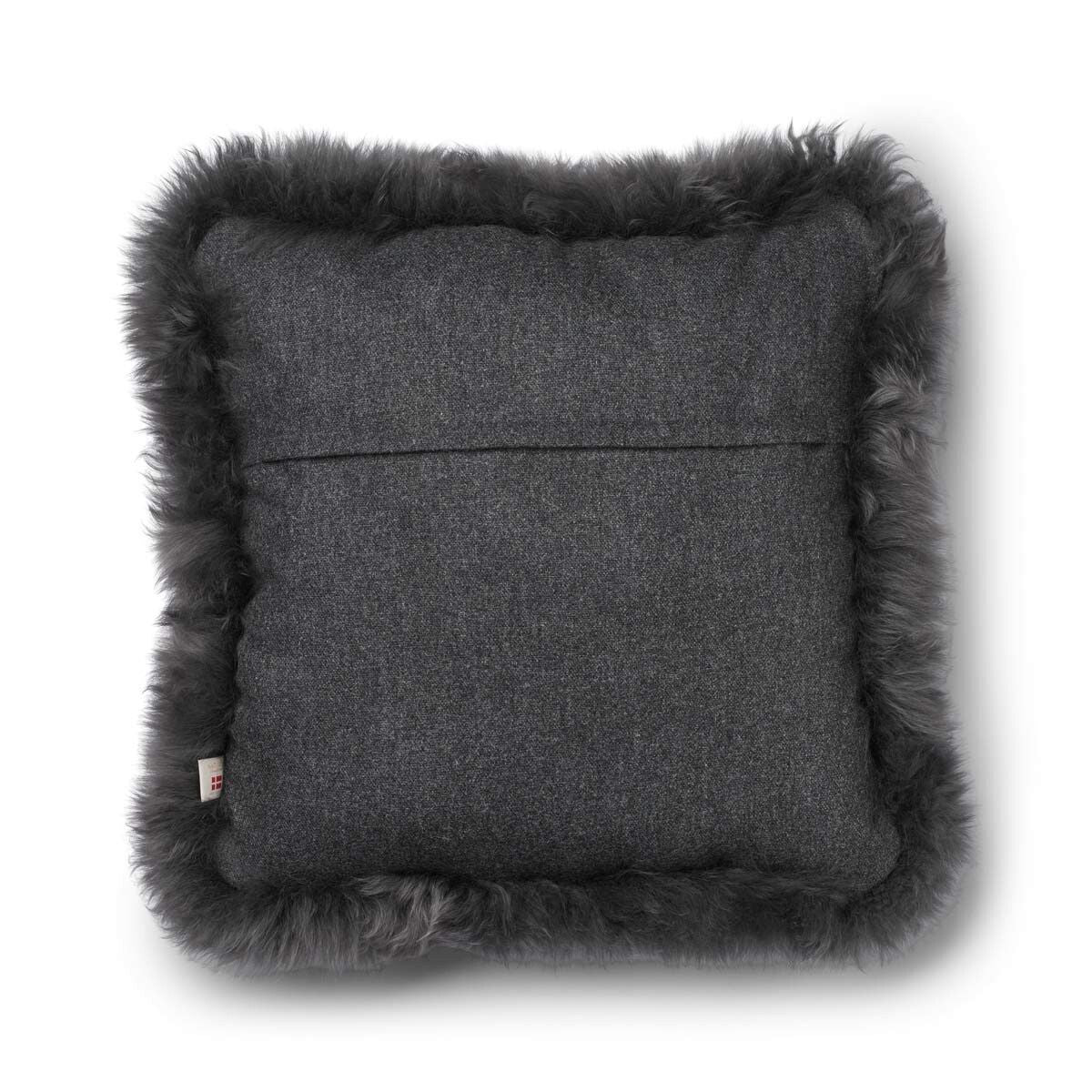 Wool Cushion | LW trim  | 52x52 cm Rock/Steel