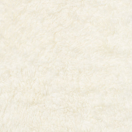 Short Wool Curly Sheepskin Shell Design Rug | 83x59 in Ivory