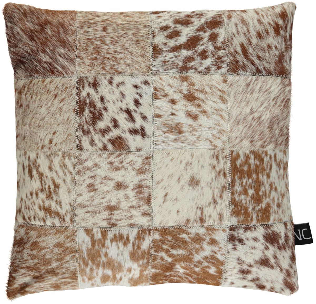 Cow Hide Cushion | 40x40 cm Salt/Pepper/Brown/White