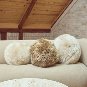 Angelite Cushion | D10 in | D12 in | D14 in | Long Wool Black