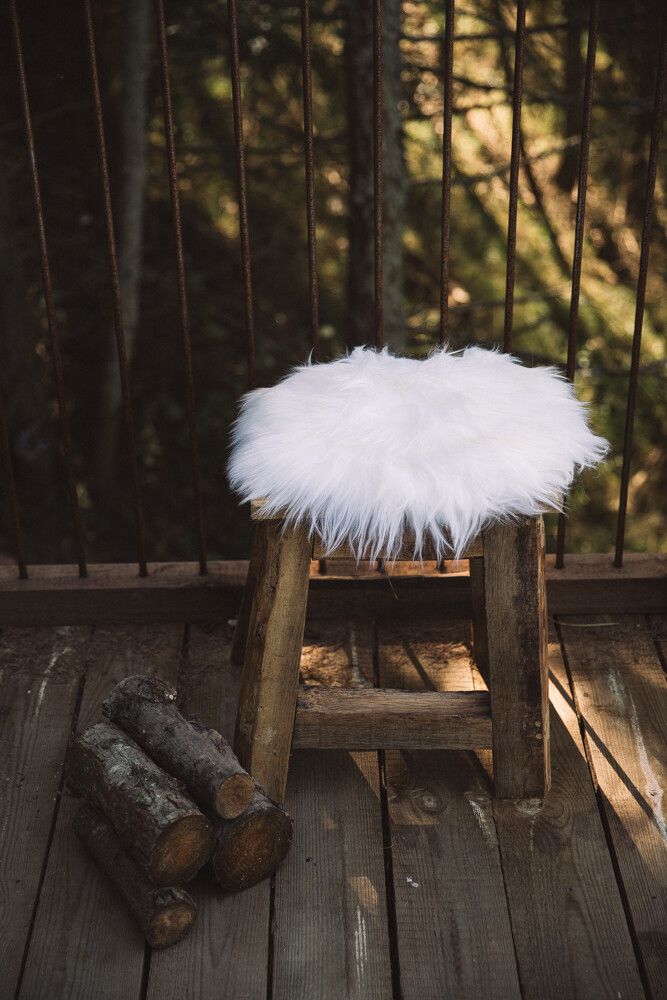 Long Wool Sheepskin Seat Cover 2 Pack | D14 in Ivory