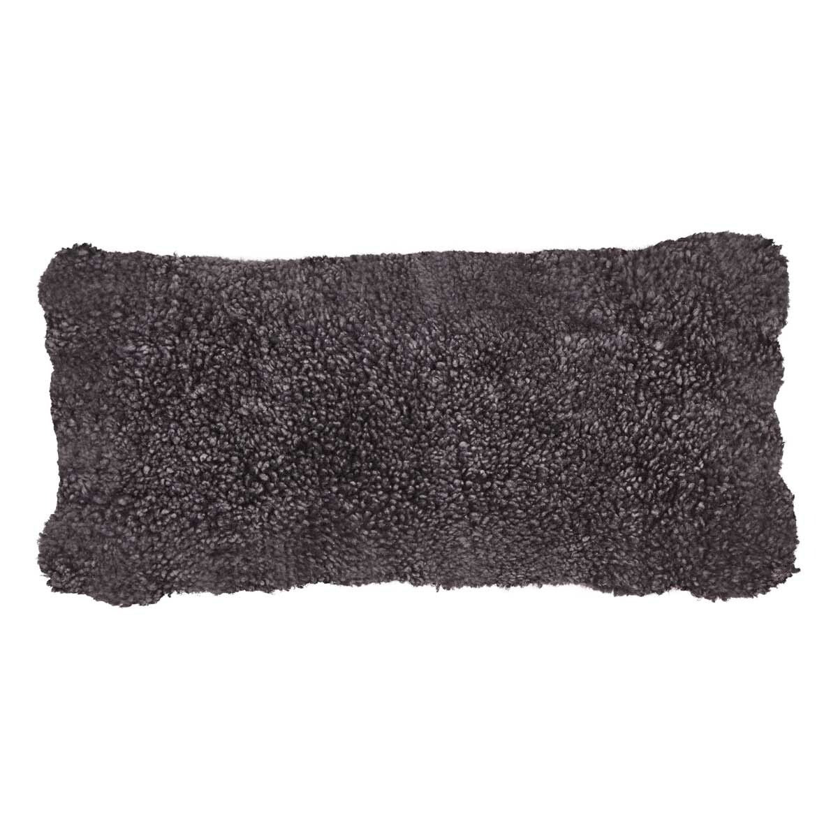 Short-Wool Sheepskin Cushion | Doublesided | 41x66 cm Anthracite