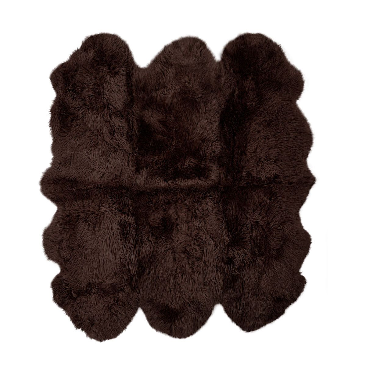 New Zealand Sheepskin | Long Wool | Rug 71x64 in Chocolate