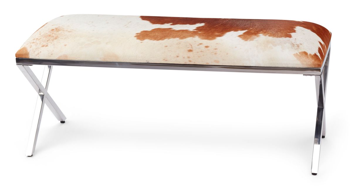 Bench Of Cow Hide | 43x18x18 in