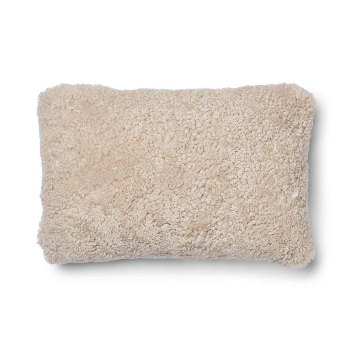 Short-Wool Sheepskin Cushion | 20x20 in | 13x20 in Beige/Pearl