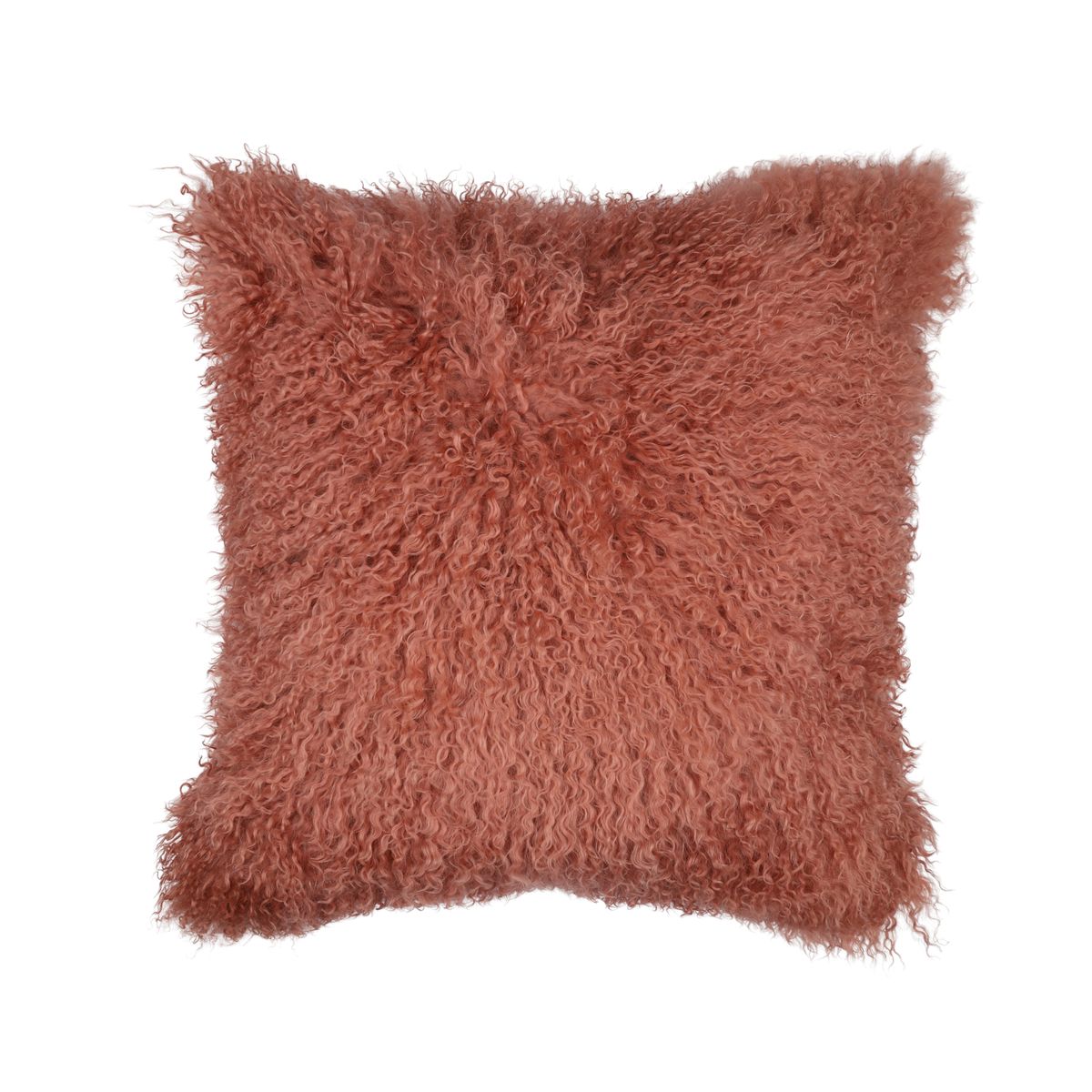 Sheepskin Cushion | Tibet | 20x20 in Old Rose