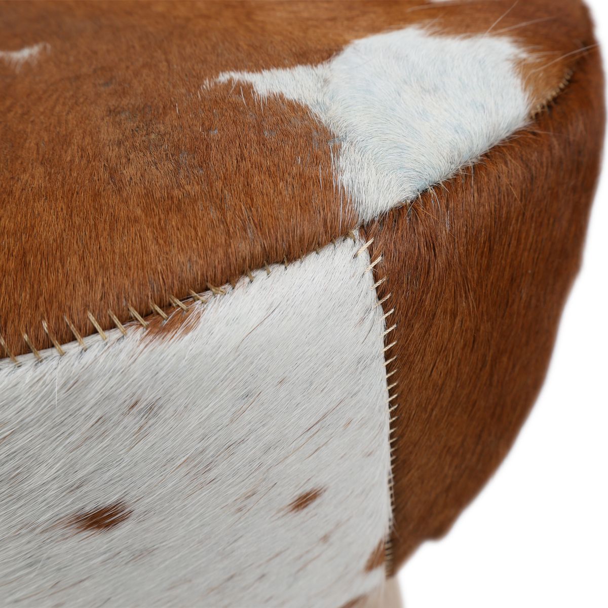 Cowhide Stool Brown/White