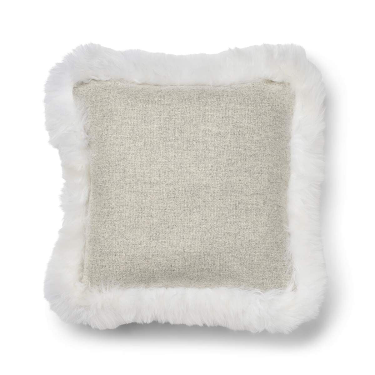 Wool Cushion | LW trim | 20x20 in | 13x20 in Silver/Ivory