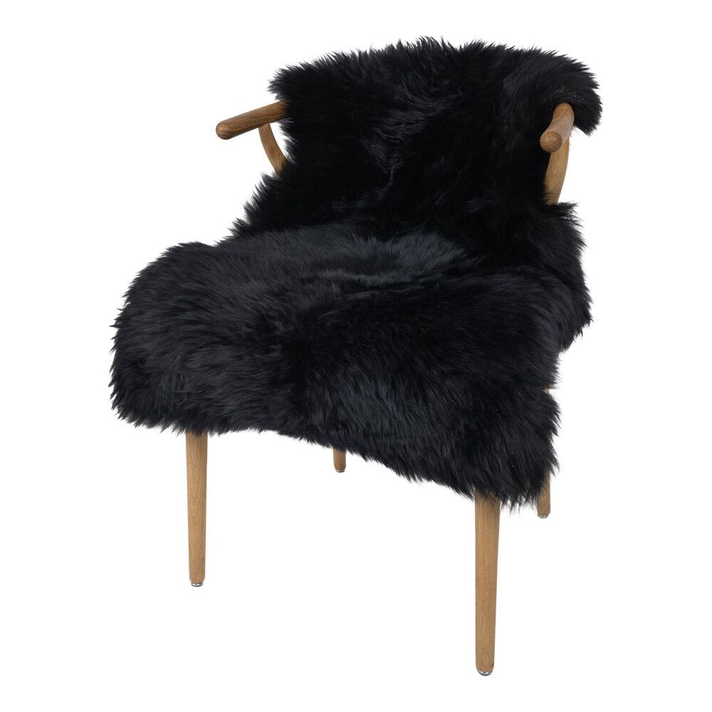 New Zealand Sheepskin | Long Wool | 39 in Black