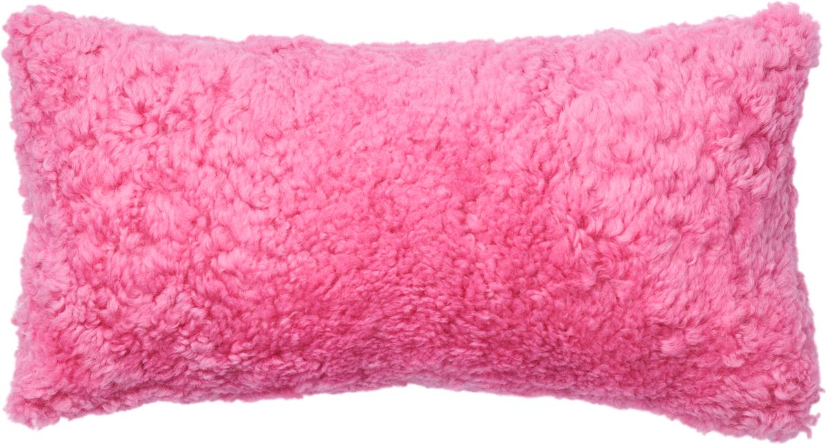 Short-Wool Cushion | Doublesided | 12x24 in Coral Pink