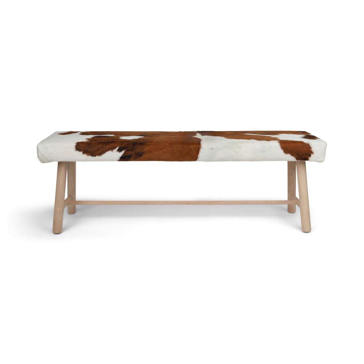 Cowhide Bench Brown/White