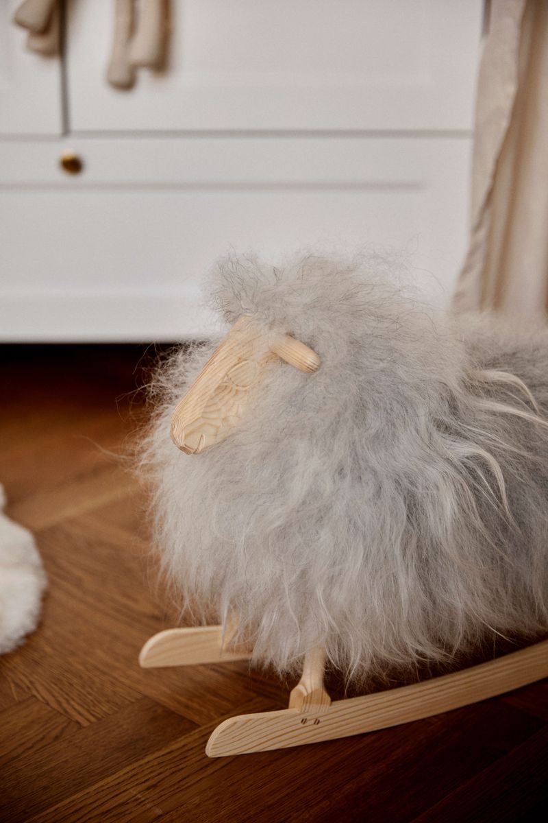 Rocking Sheep | Long Wool | 33x10x24 in | Large Blacky