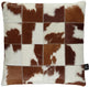 Cow Hide Cushion | 40x40 cm Brown/White