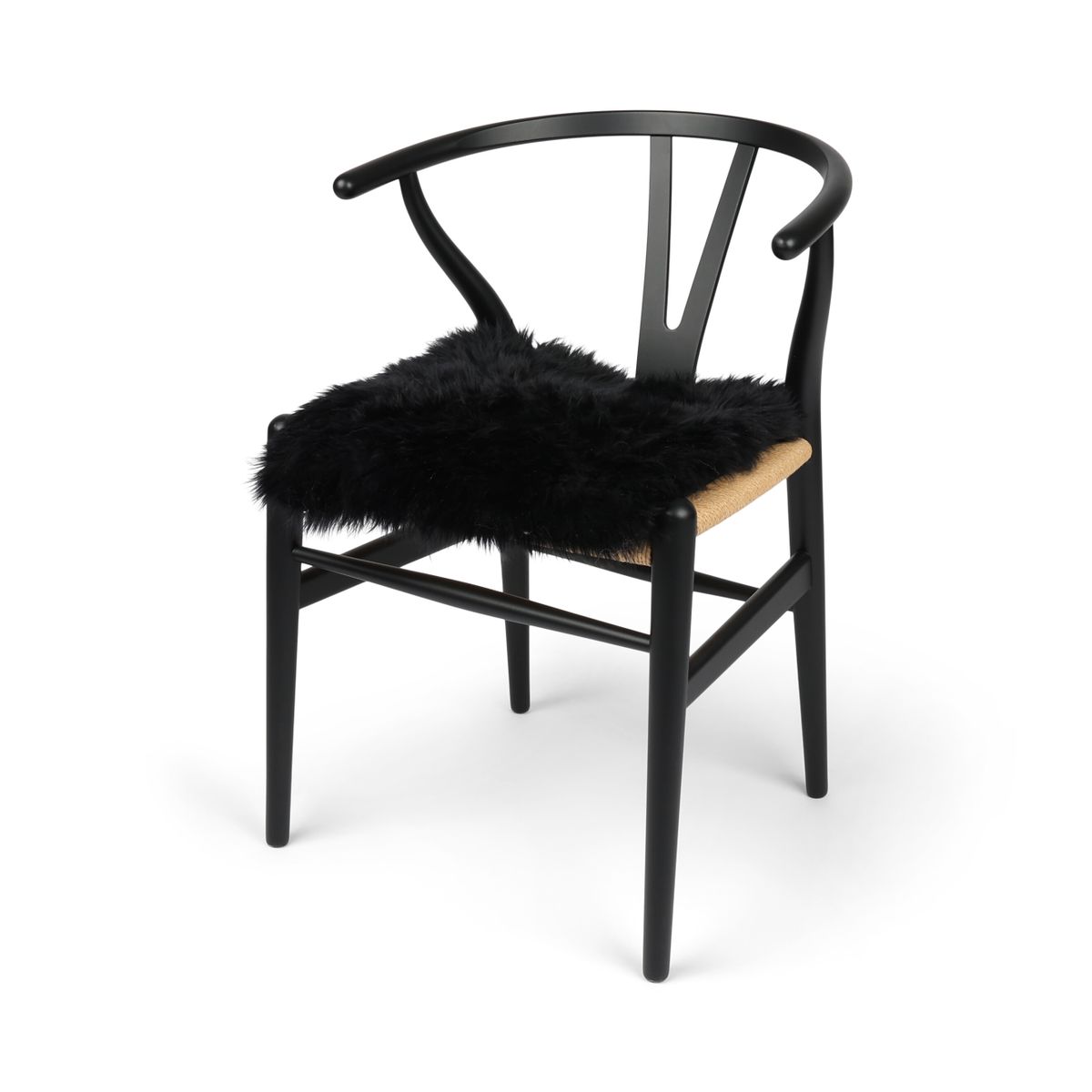 Seat Cover | With Backing | Long Wool | New Zealand Black