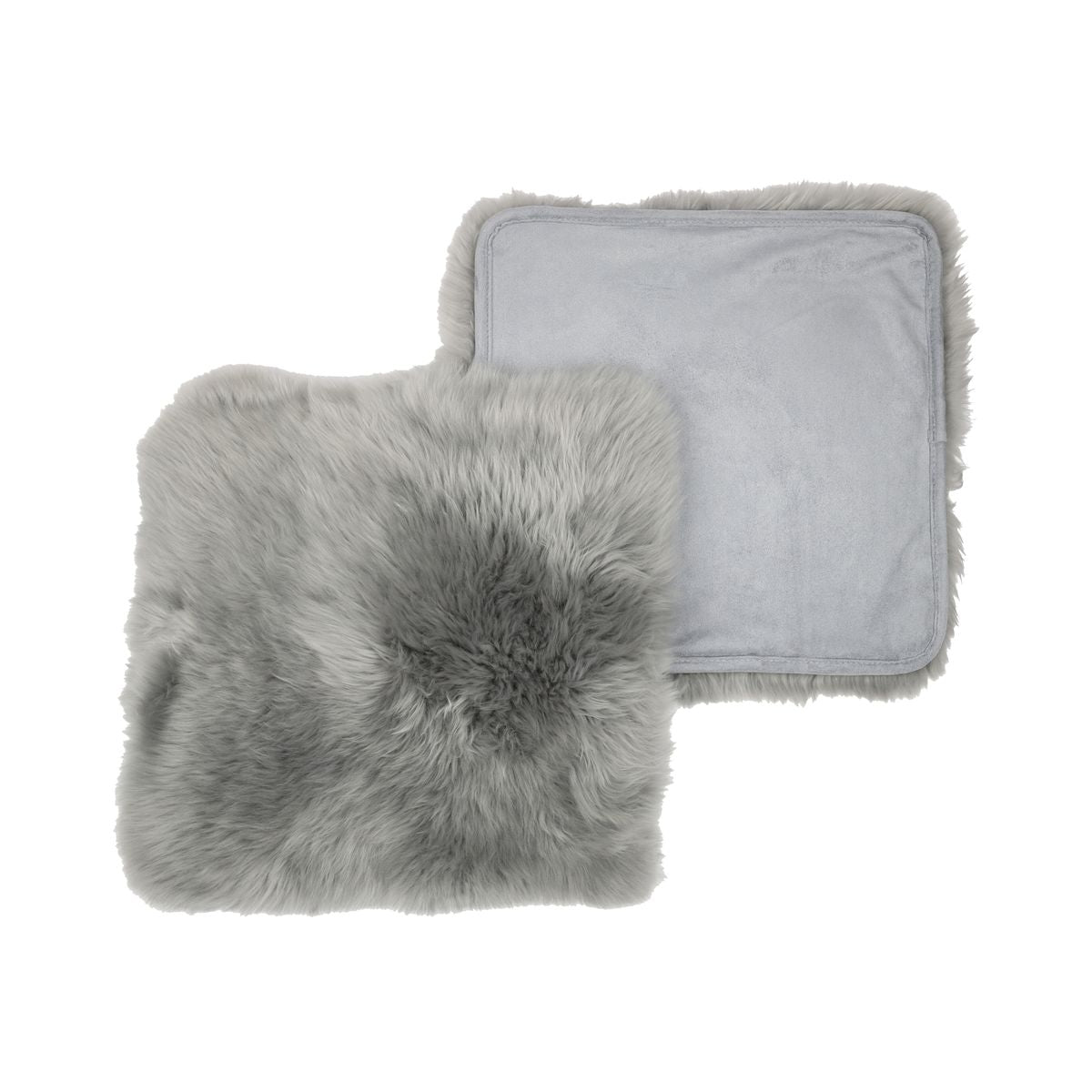 Seat Cover | With Backing | Long Wool | New Zealand Light Grey