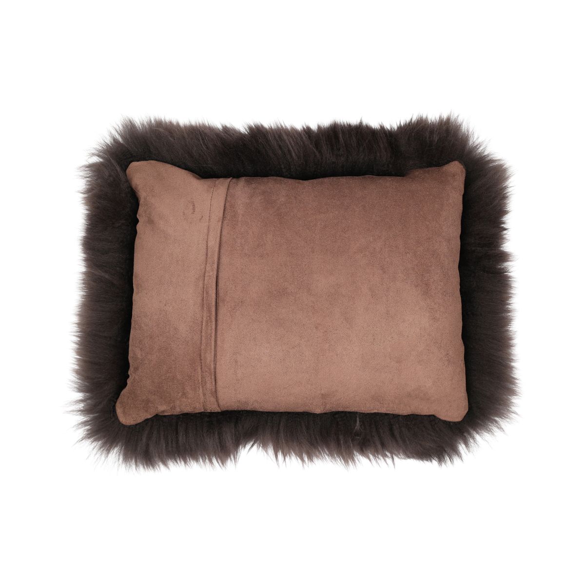 Sheepskin Cushion | Long Wool | New Zealand | Rectangular Chocolate