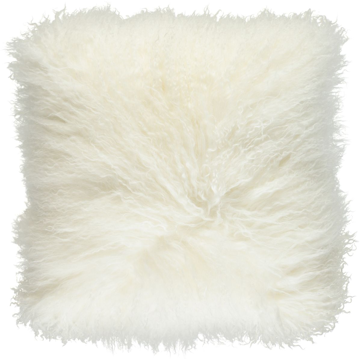 Curly Sheepskin Cushion | Doublesided | 22x22 in | 16x16 in Ivory