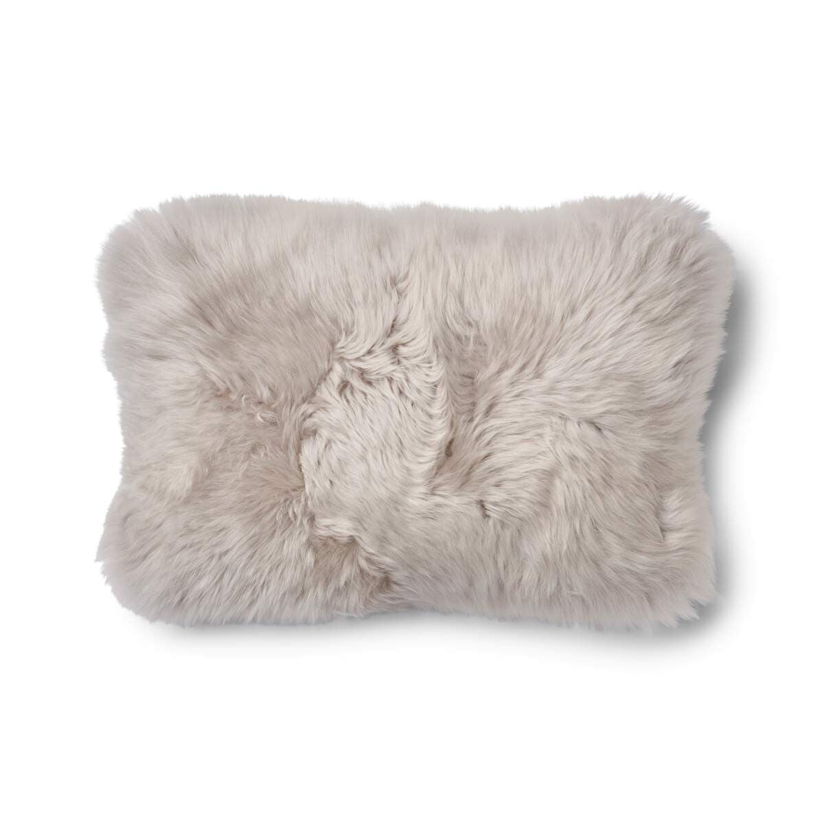 Long-Wool Sheepskin Cushion | 20x20 in | 13x20 in Brown/Dove