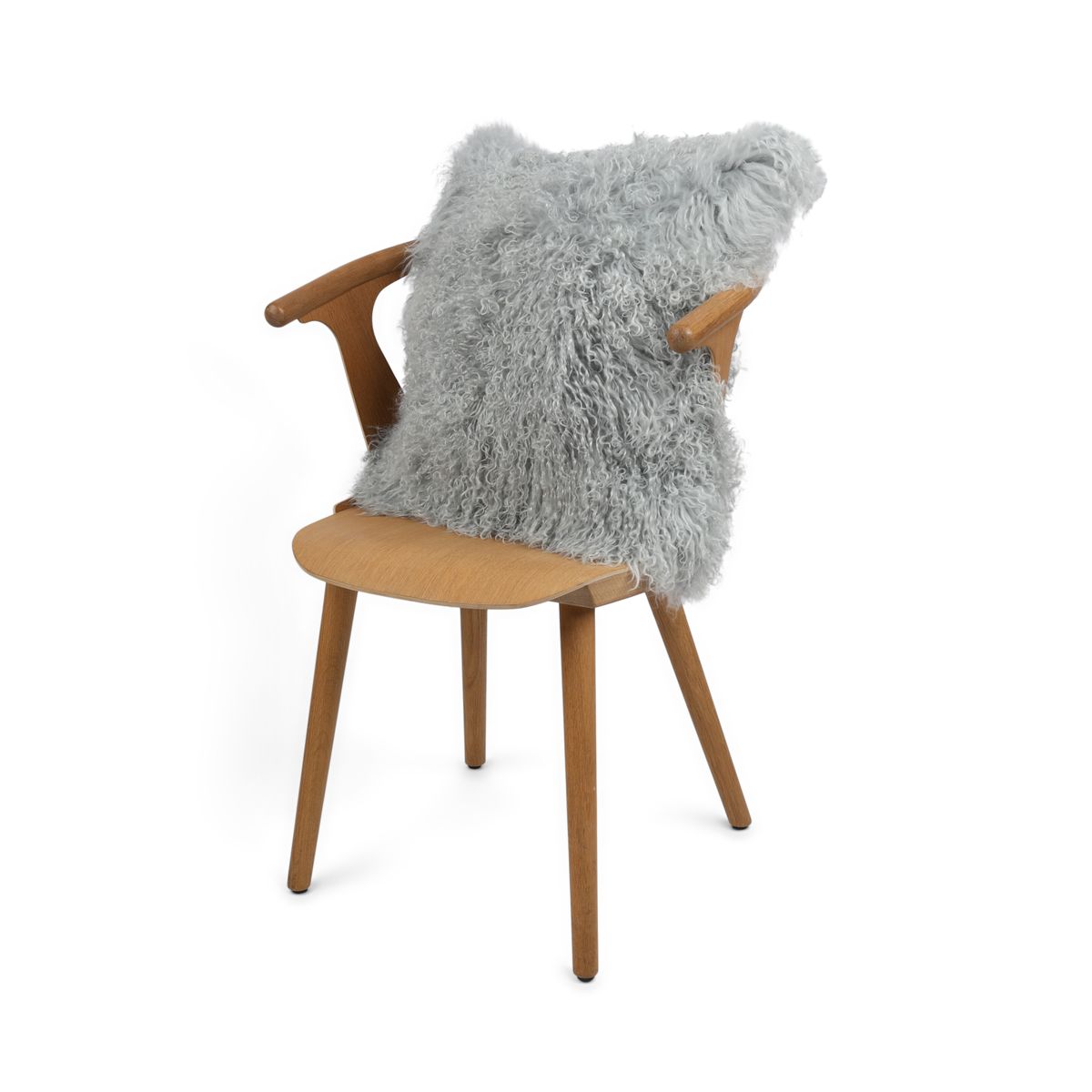 Sheepskin Cushion | Tibet | 20x20 in Light Grey