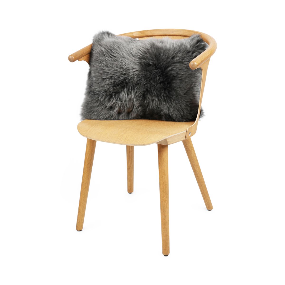 Sheepskin Cushion | Long Wool | New Zealand | Rectangular Steel