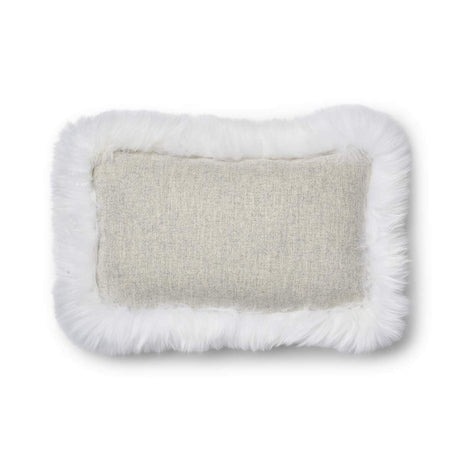 Wool Cushion | LW trim | 20x20 in | 13x20 in Silver/Ivory