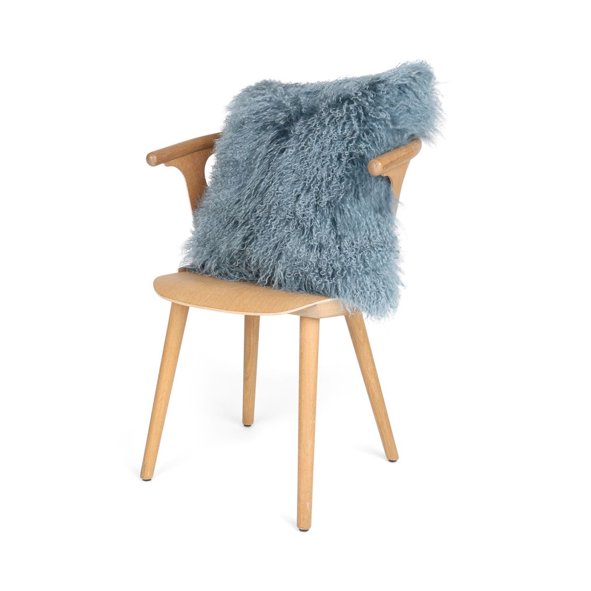 Sheepskin Cushion | Tibet | 20x20 in Sky Grey