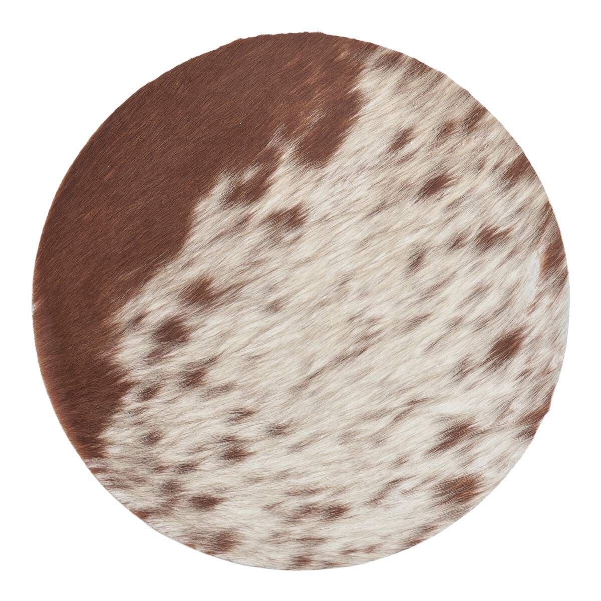 Cow Hide Seat Cover | D15 in Salt/Pepper/Brown/White