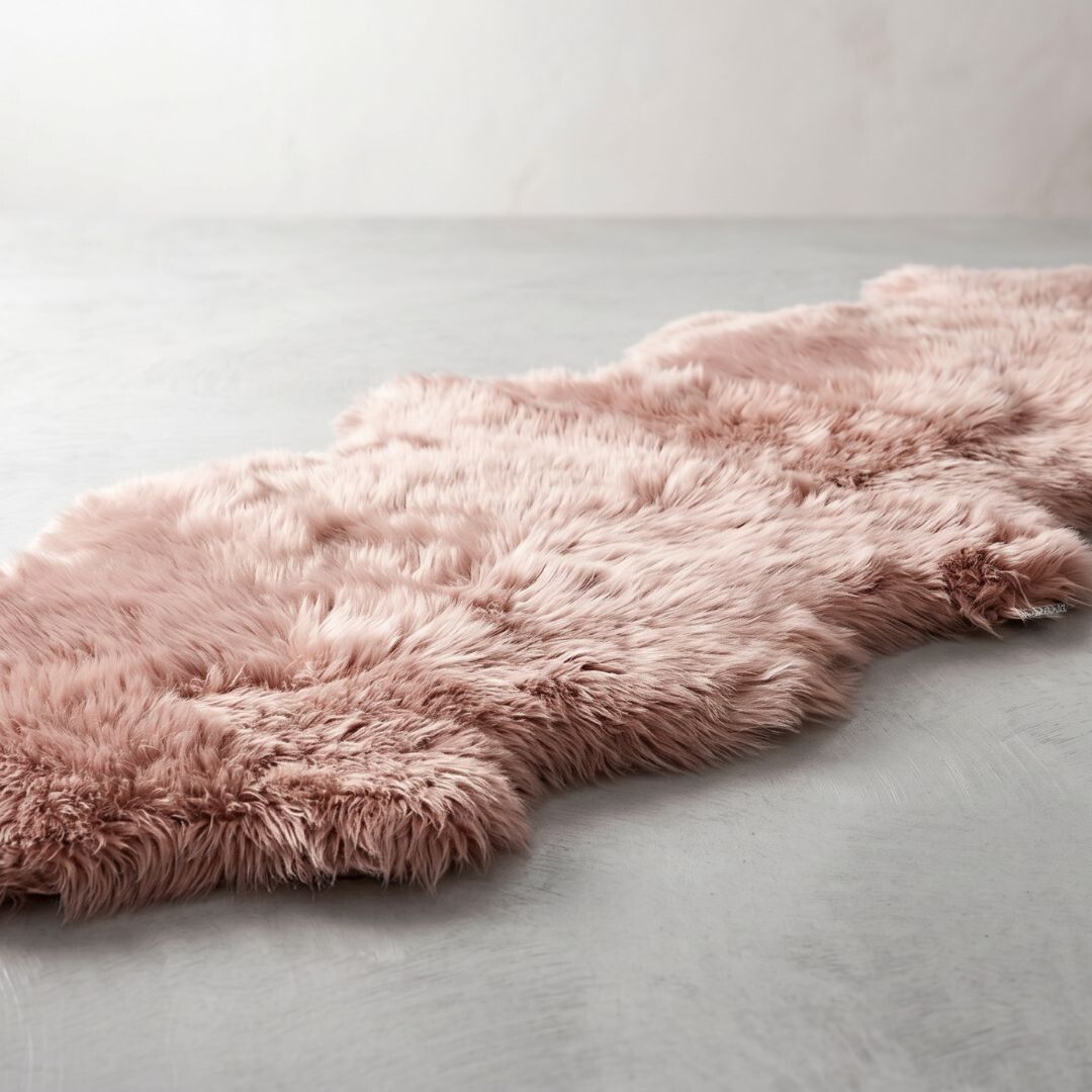 Merino Double Sheepskin | Long Wool | 67x24 in Rosa