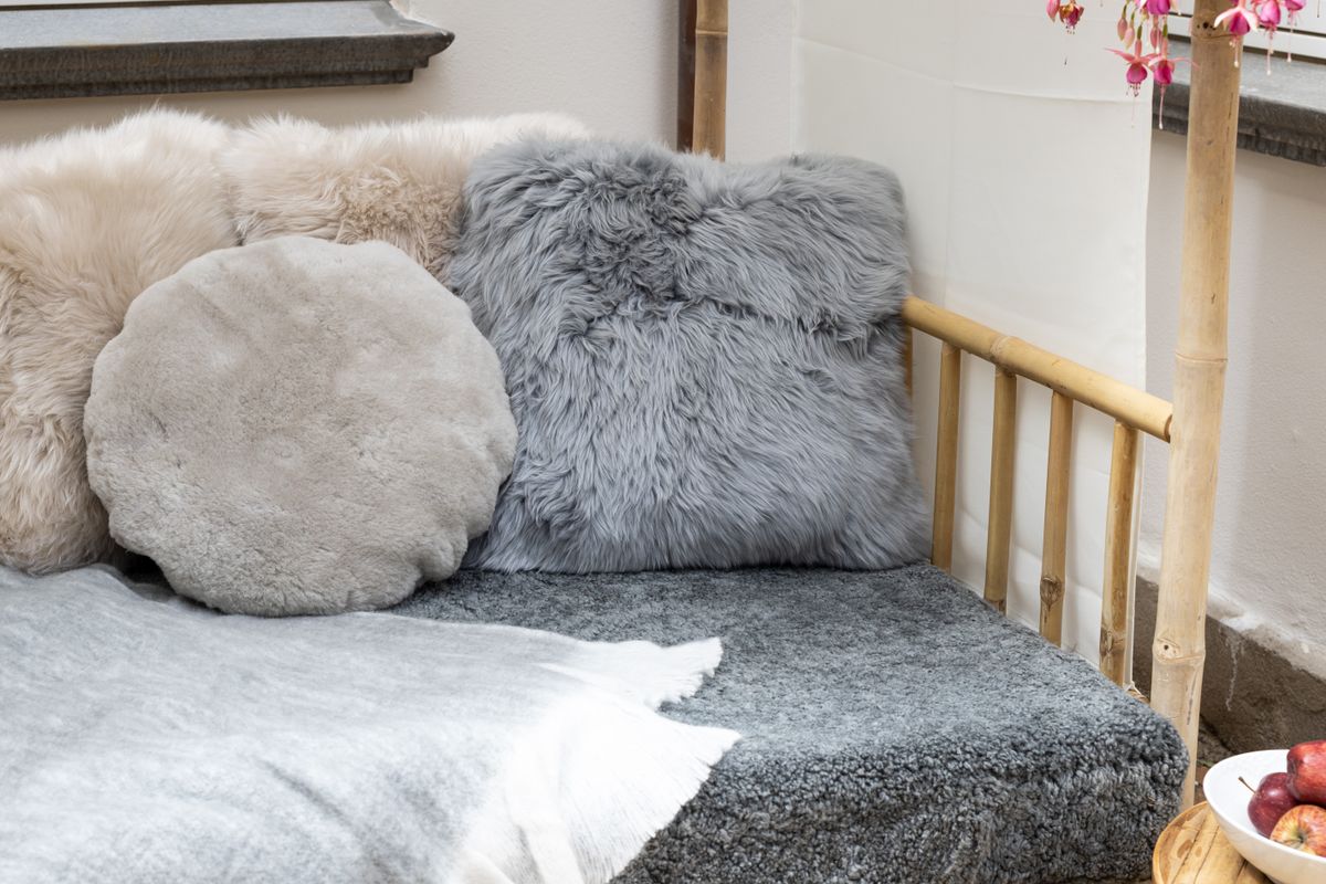 Nordic Velvet Cushion | D18 in | D24 in Pearl