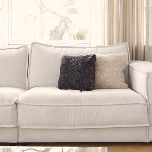 Short-Wool Sheepskin Cushion | Doublesided | 16x16 in  Anthracite